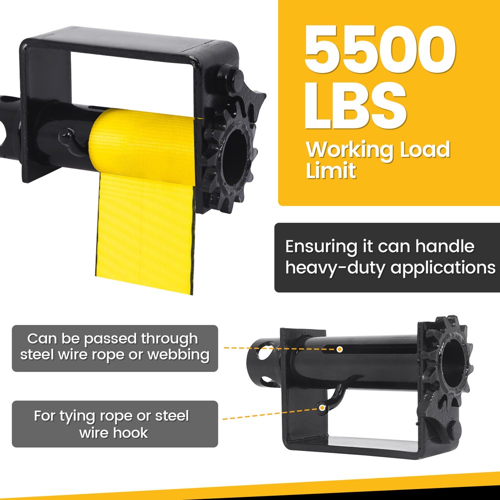 4Pcs Standard Weld-on Tie Down Winch 5,500Lbs for Webbing Within 2.75"