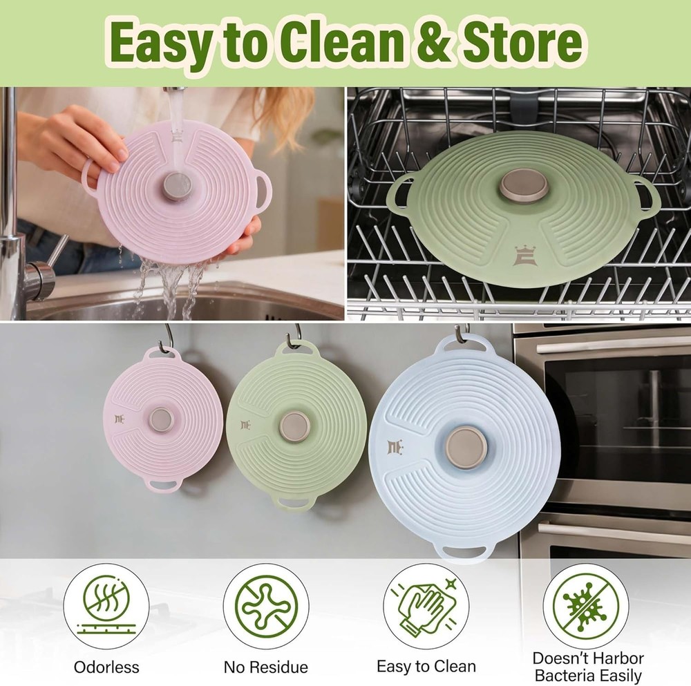 Versatile Silicone Bowl Lids Set (8", 9", 11") - Safe & Eco-Friendly Covers