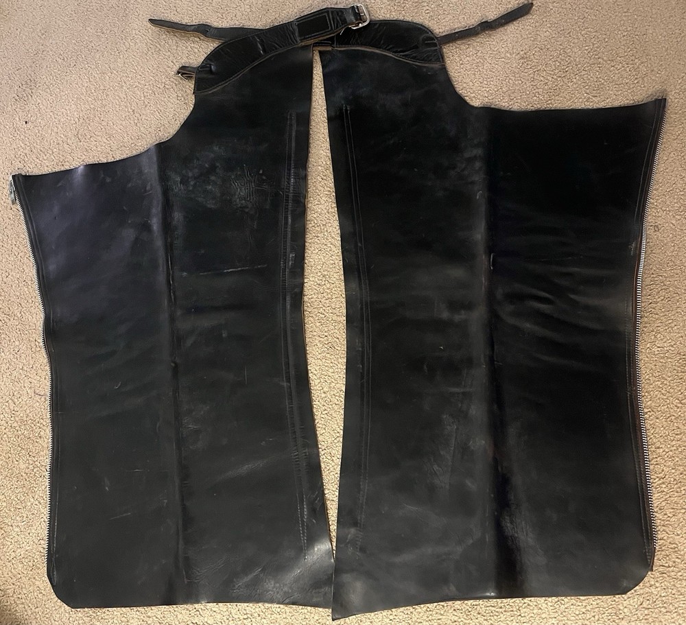 Black Leather Chaps unmarked See Description For Size