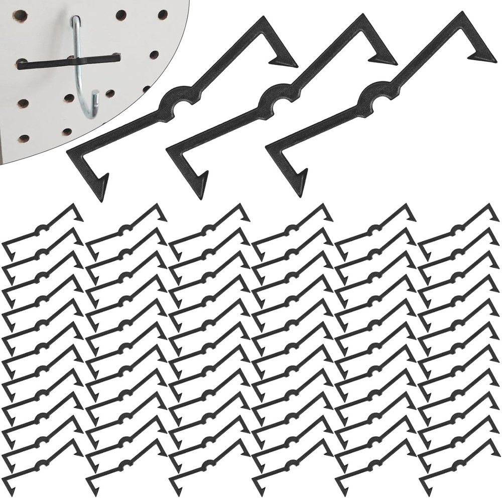 Black Peg Locks Plastic Pegboard Hook Locks Pegboard Display Hook Organizer Fixe