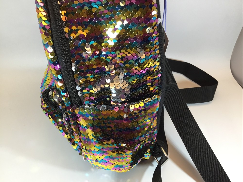 Girls More than Magic Sequin Flip Small Backpack Purse Multicolor Rainbow