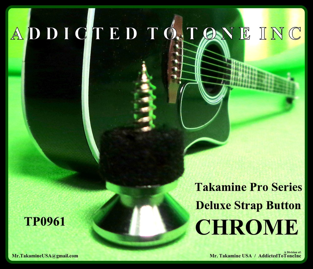 Takamine Pro Series Deluxe Strap Button / CHROME / OEM Part TP0961