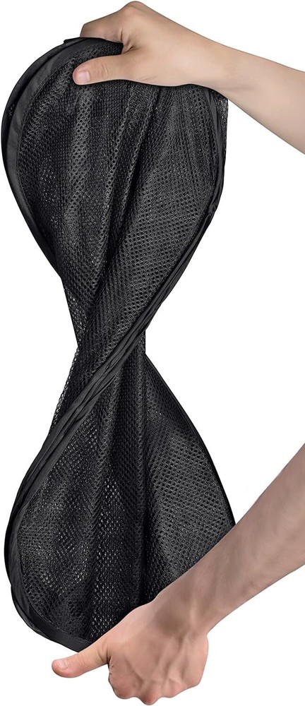 Mesh Popup Laundry Hamper - Two Compartments, Collapsible for Storage and Easy