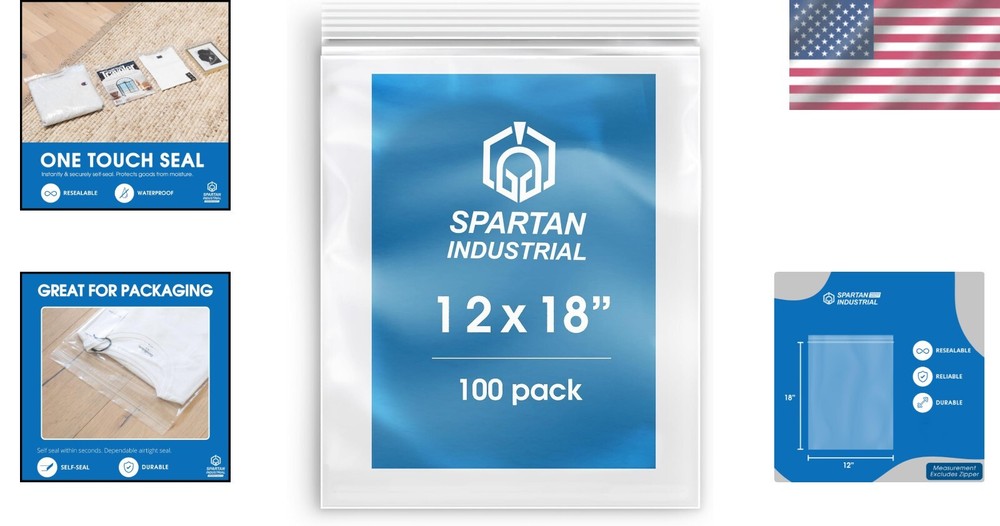 Versatile LDPE 12" x 18" Zip Poly Bags - 100 Count for Secure Storage Solutions