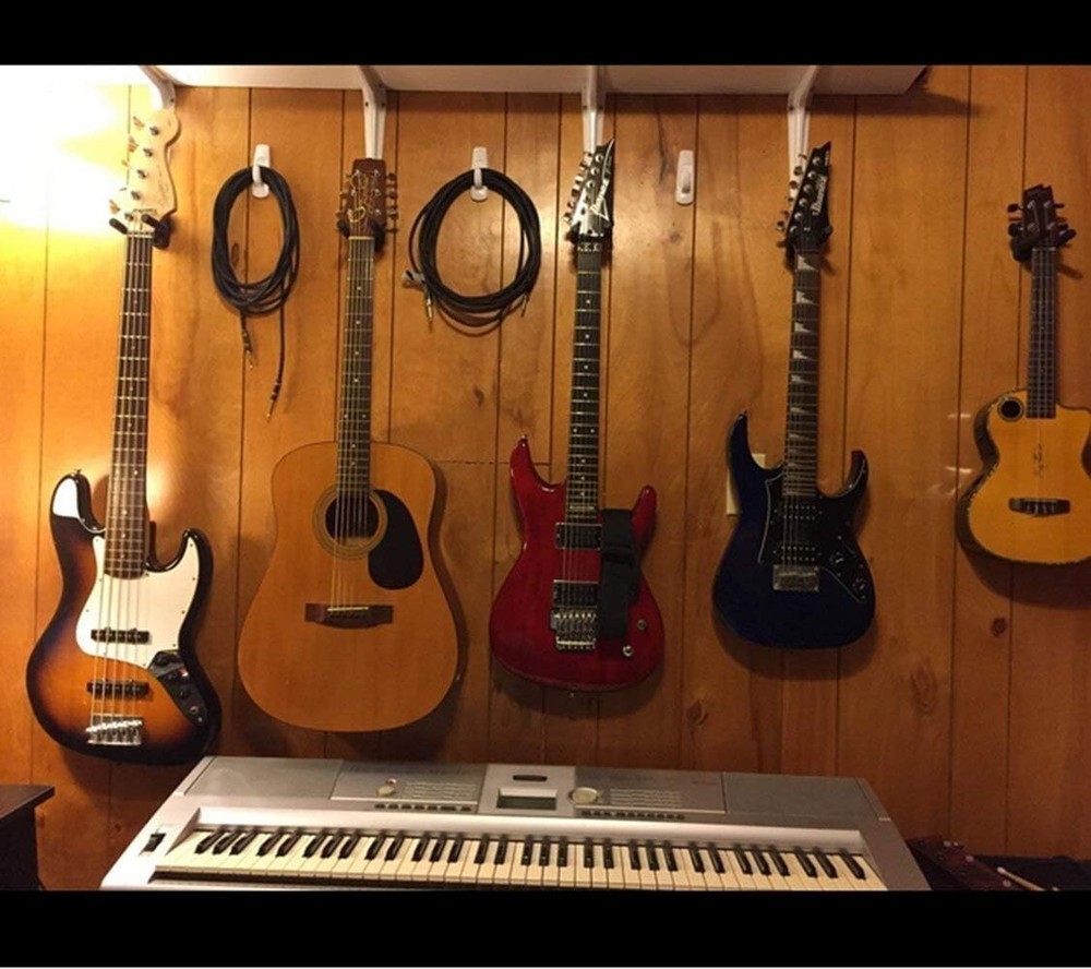 Multi-Instrument Wall Mount Hook Set - Sturdy, Easy Install Guitar Hangers