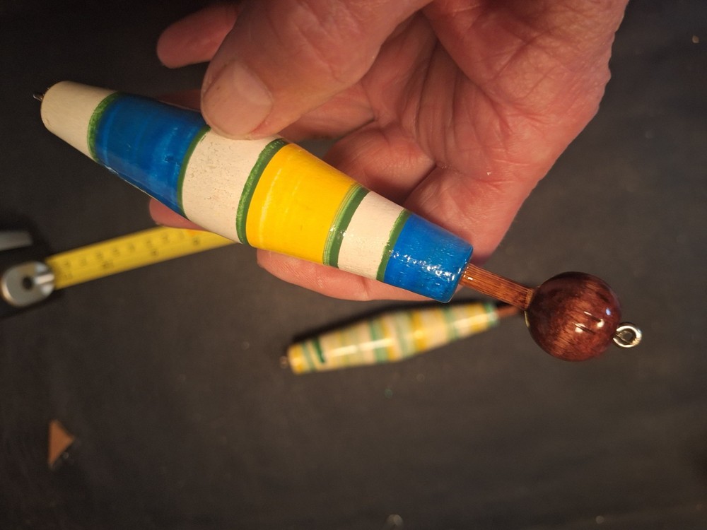2 Wooden Unique Bobbers Floats