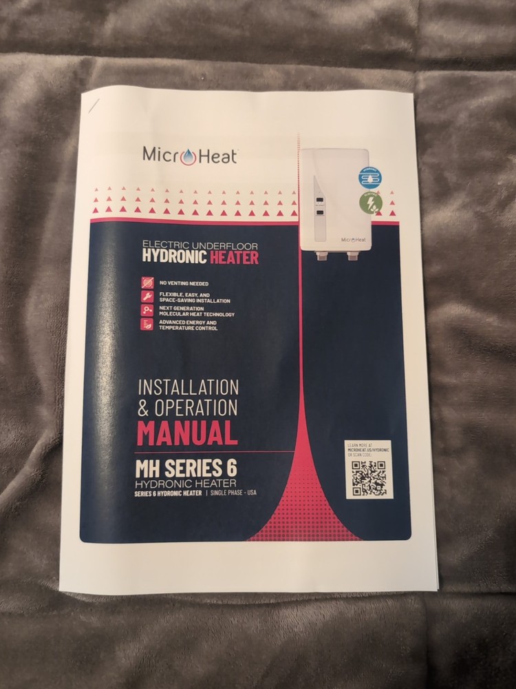 NEW JVIS USA MicroHeat 6-13 Electric Underfloor Hydronic Heater. 240V 1ph 60 HZ