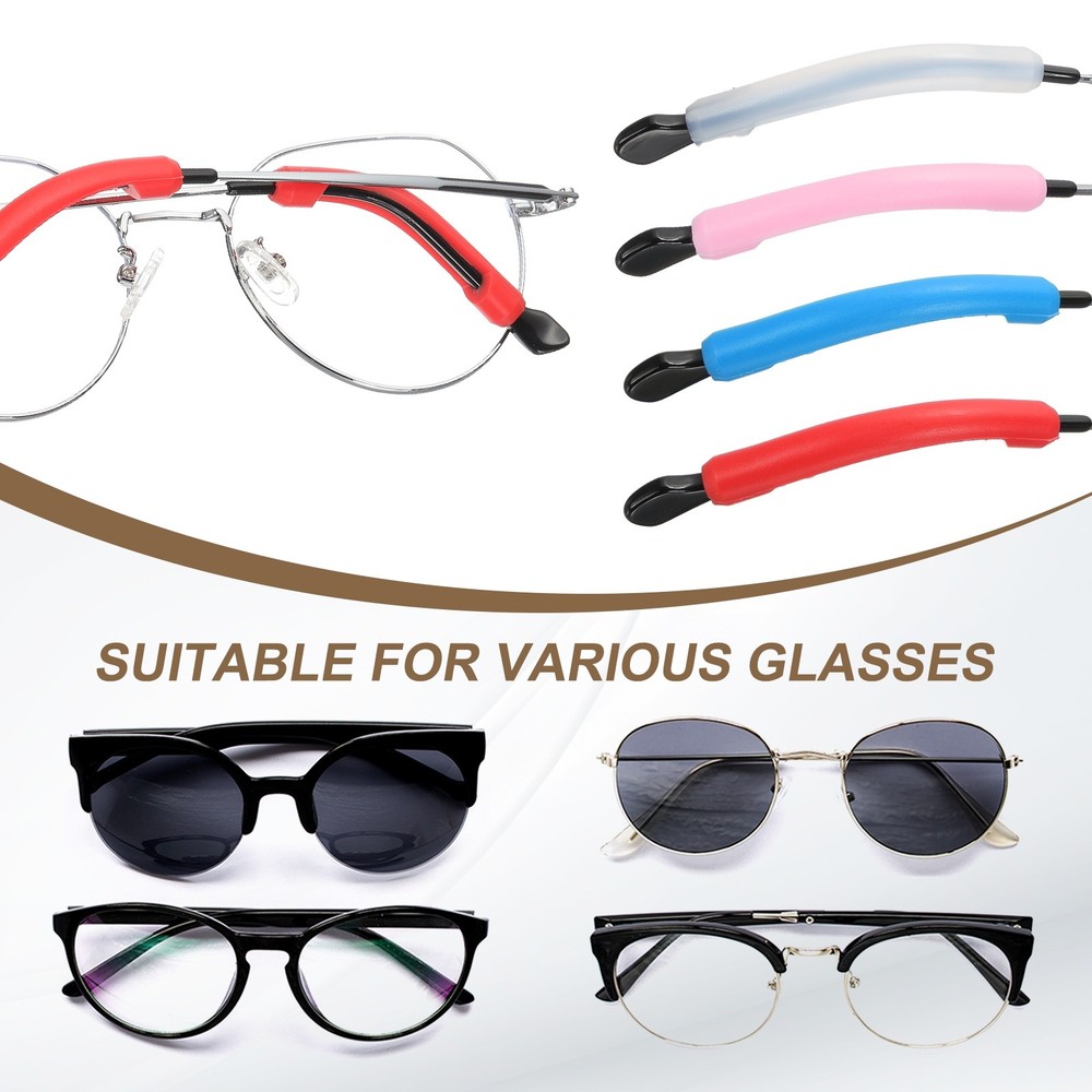 Eyeglasses Temple Tips Sleeve Retainer, 6 Pair Retainer, Clear