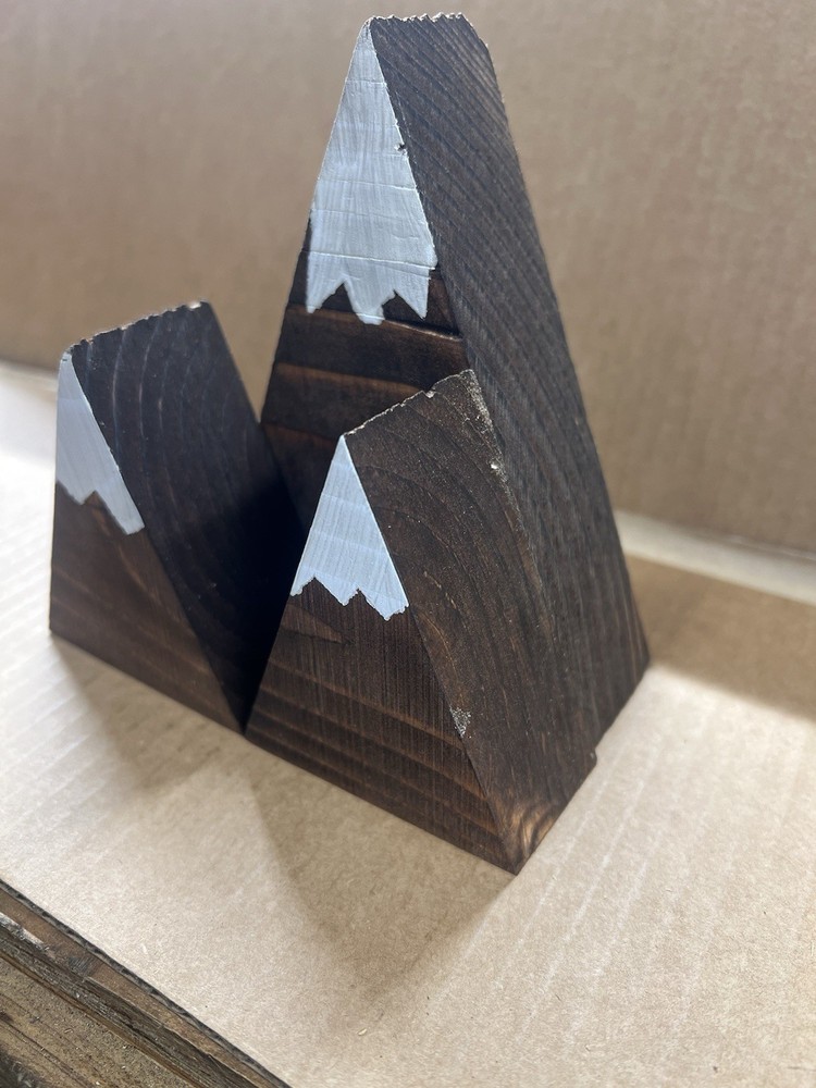 Hand Painted Wooden Mountain Decoration