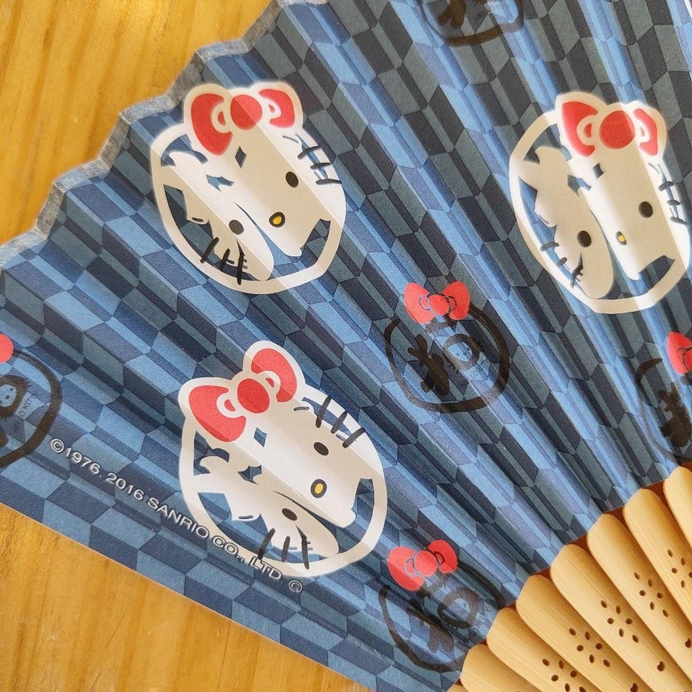 Folding Sensu Fan navy blue