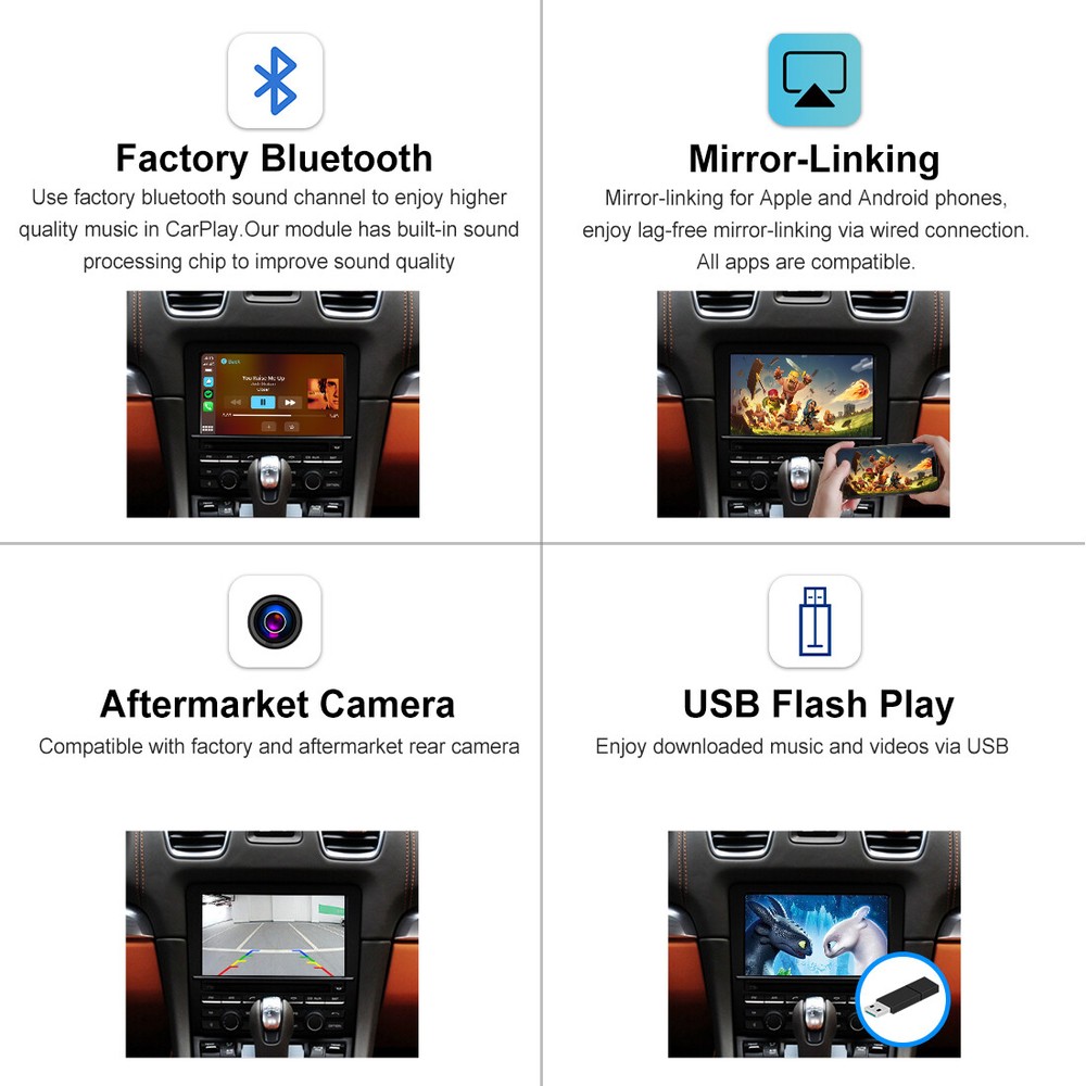 Porsche CDR 2010-2016 Wireless Apple CarPlay Android Auto Interface