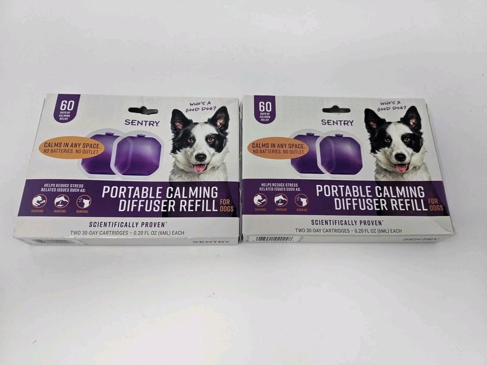 SENTRY Portable Pheromone Calming Diffuser Refill for Dogs 2 Boxes 120 Day Total