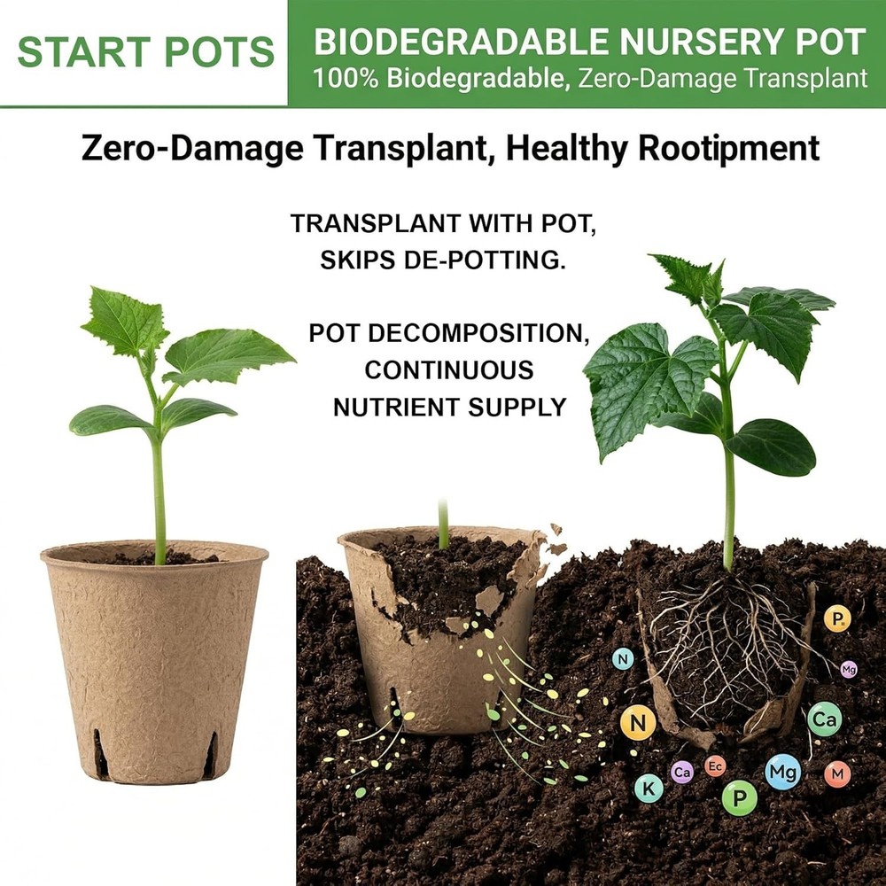 60 Pack 3.15" Peat Pots Biodegradable Seed Starter w/ Plant Labels