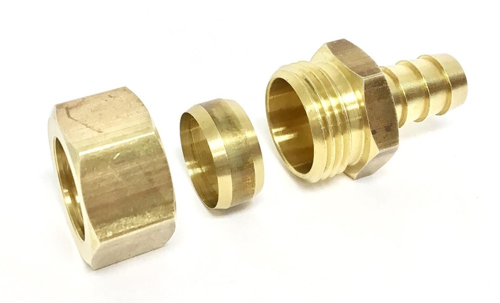 Universal Hose Barb Compression Fitting (1/2" Hose Barb x 5/8" Compression)