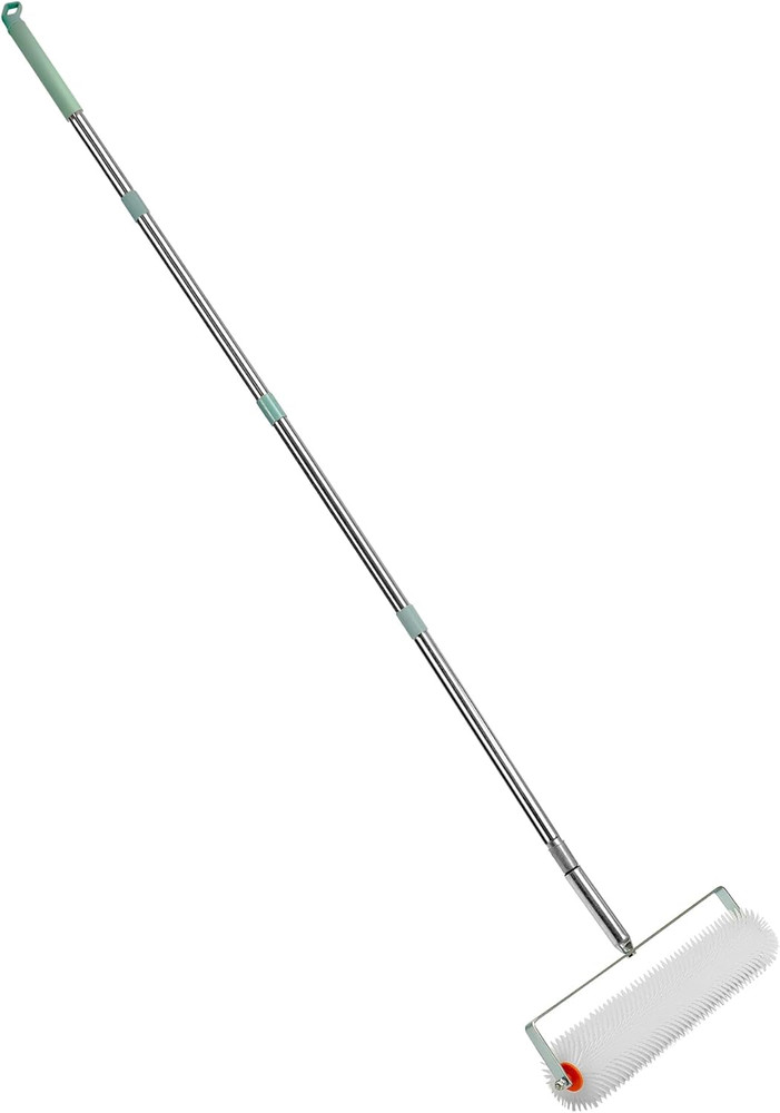 20in Spiked Roller w 5.2ft Telescopic Handle for Self Leveling Screed Epoxy
