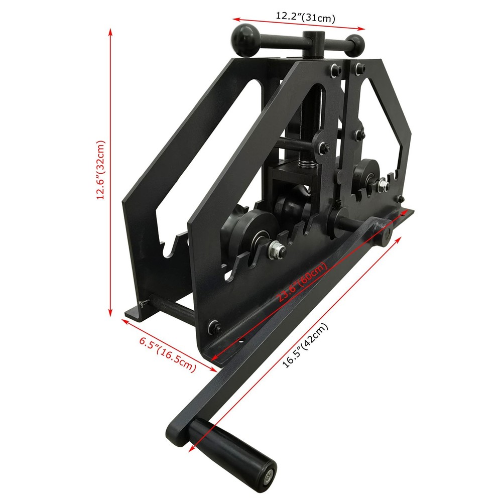 Portable Pipe Bender Dual Handle Adjustable Bending Angle Round Tube Roller