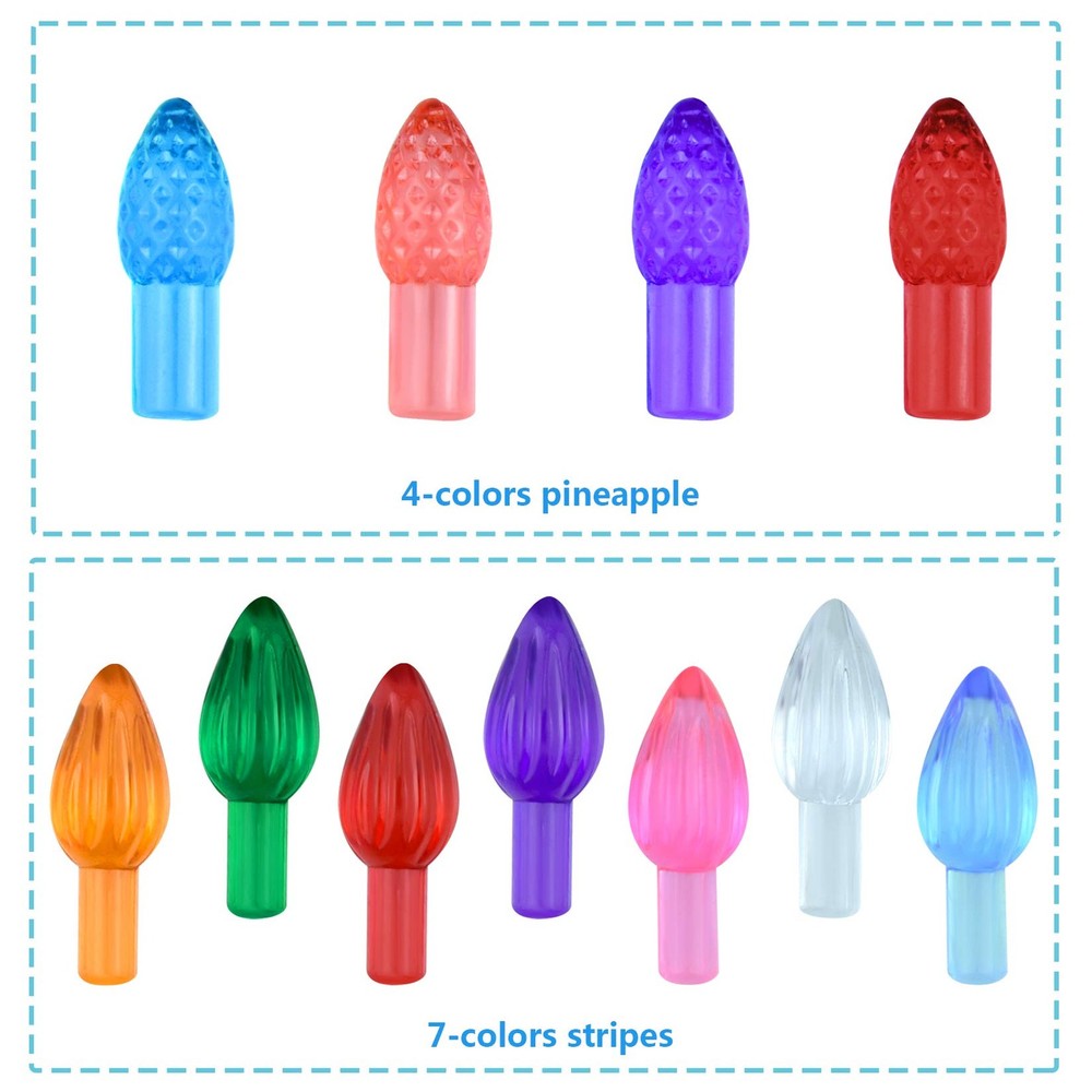 Tongcloud 300pcs Replacement Lights Bulbs for Ceramic Small, Colorful