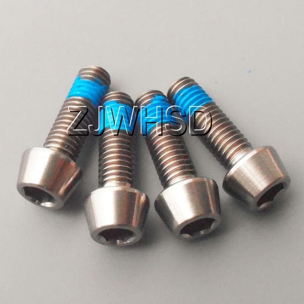 4pcs M5 x 16 Titanium Ti Screw Bolt Allen hex Taper Socket Cap head+ThreadLocker