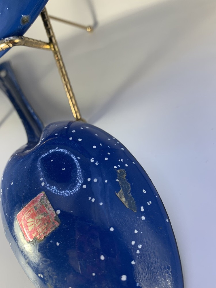 Enamelware Blue Plate and Spoon