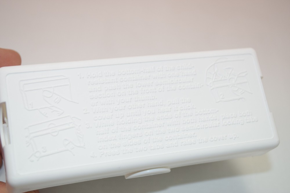 Child Resistant Medication Case 2 Compact WHITE Plastic Storage Locking Lock Box