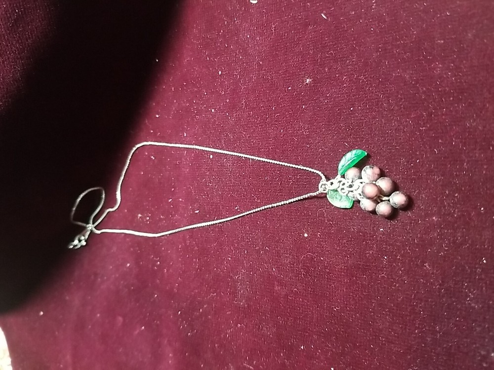 16" Grape Necklace Marked Korea