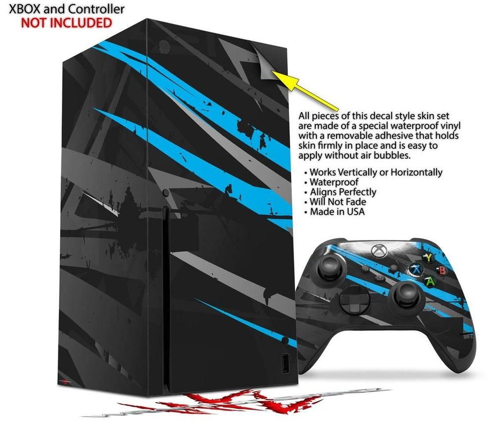 Skins XBOX Series X Console Controller Baja 0014 Blue Medium