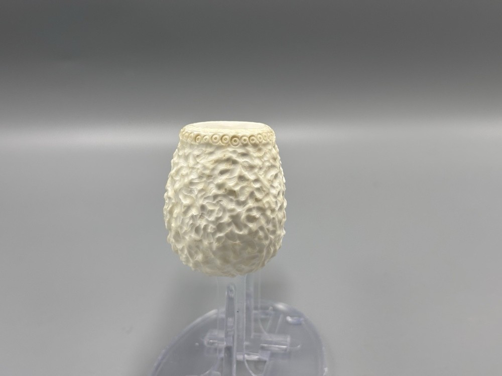 Deep Rusticated Apple Pipe Handmade block Meerschaum New W Case#162