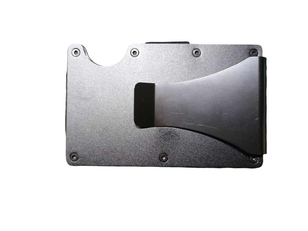 Gun Metal Slim RFID blocking Wallet for Men with Money Clip Solid Pattern