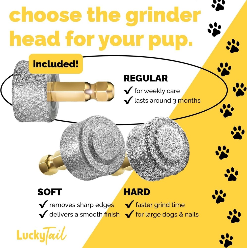 Dog Nail Grinder - Regular - Replacement Head - for Small, Medium & Large Dog...