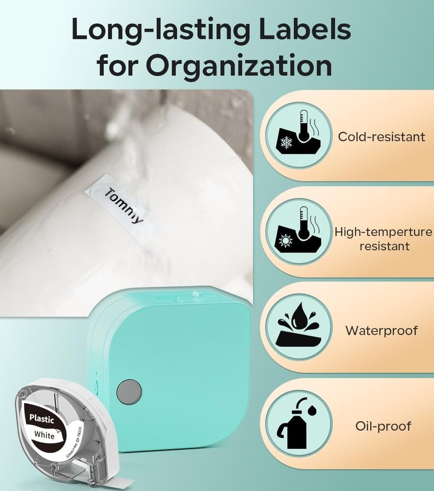 P12 Label Maker Machine with Tape, Bluetooth Small Label Maker with Multiple ...