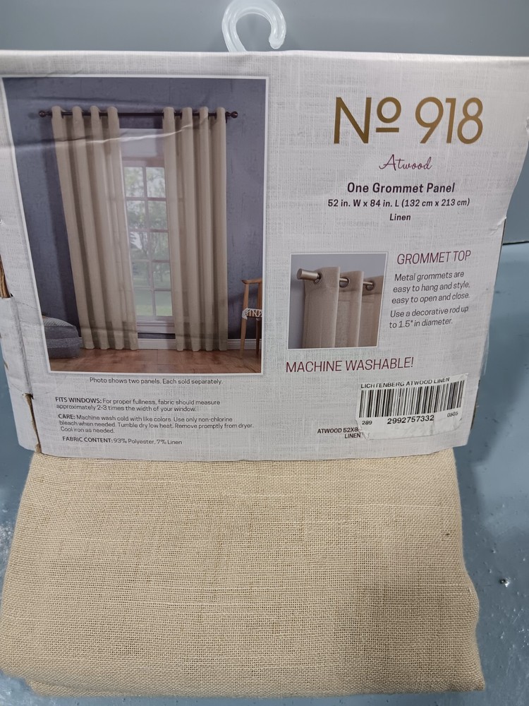 ONE GROMMET PANEL ATWOOD LINEN 84"