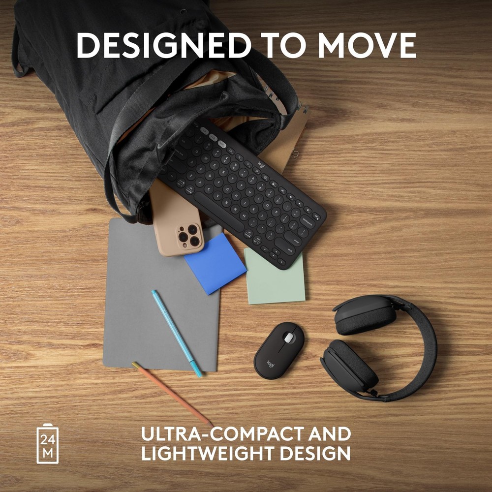 Logitech Pebble Mouse 2 M350s Slim Bluetooth Wireless Mouse, Portable, Lightweig