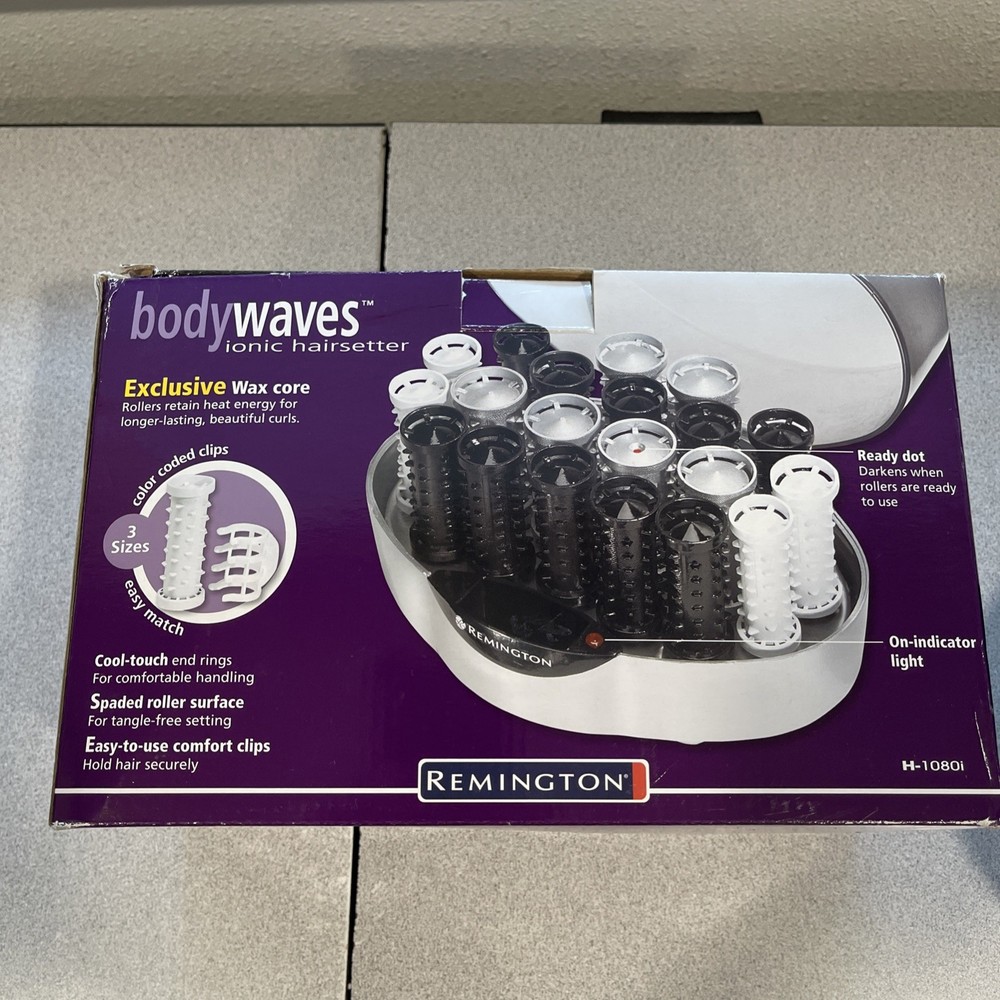 Remington Body Waves Ionic Hot Rollers Wax Core H-1080i Open Box Never Used Hair