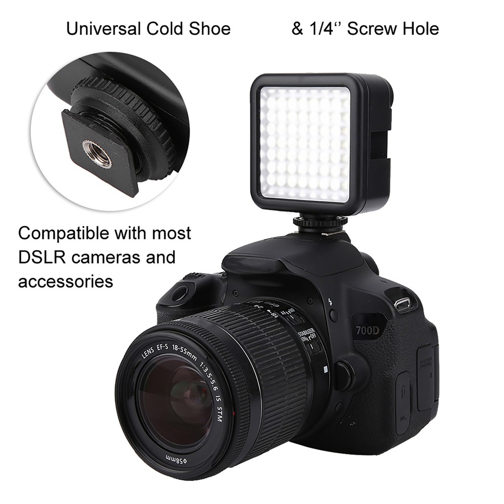 VBESTLIFE W49 Mini Portable Dimmable LED Video Light Panel On Camera Fill