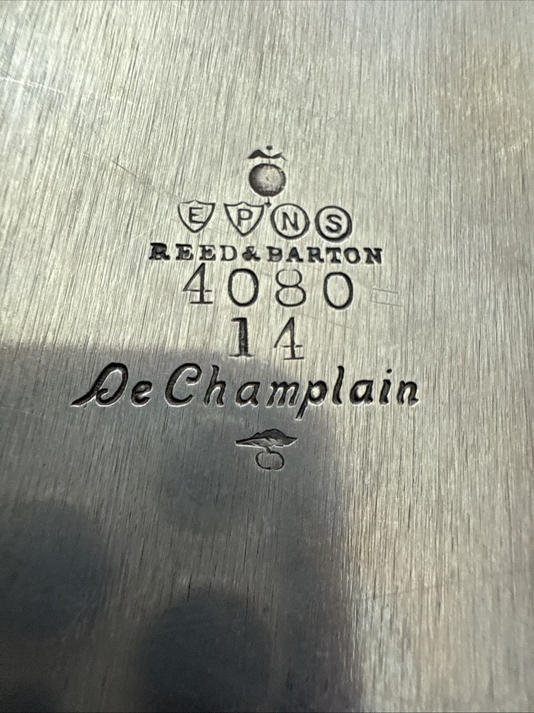 REED & BARTON De CHAMPLAIN SILVER PLATE SERVING TRAY EPNS Silver Plate 4080 14"