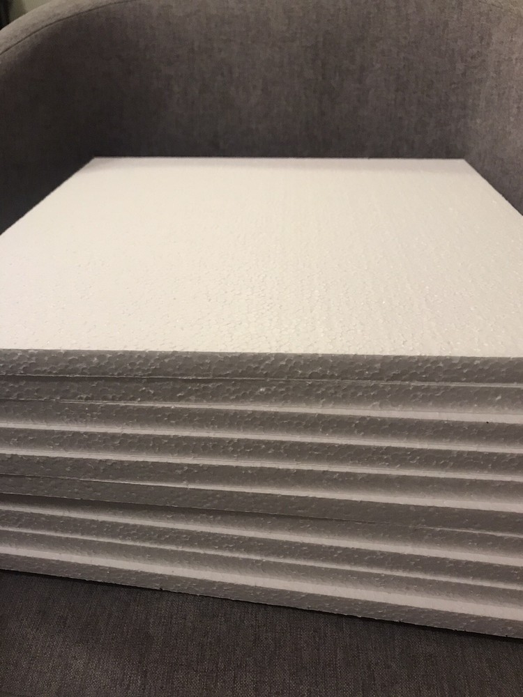 15pc 12"x12"x 1/2" Expanded Polystyrene Flat Sheets