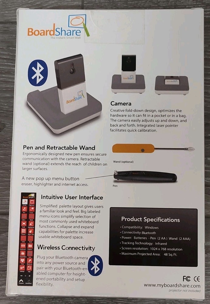 BoardShare Smart Bluetooth Interactive Whiteboard + Extra Pen Home/School/Office