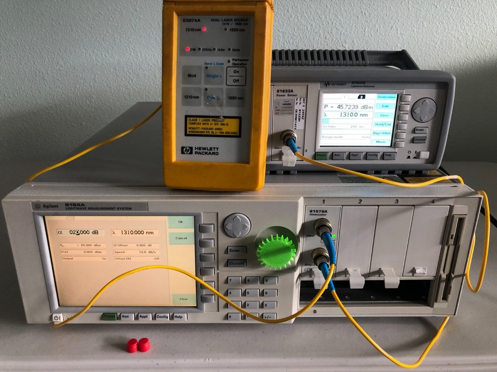 Keysight 8163B Lightwave Multimeter Mainframe+Interface81618A+power sensor81633A