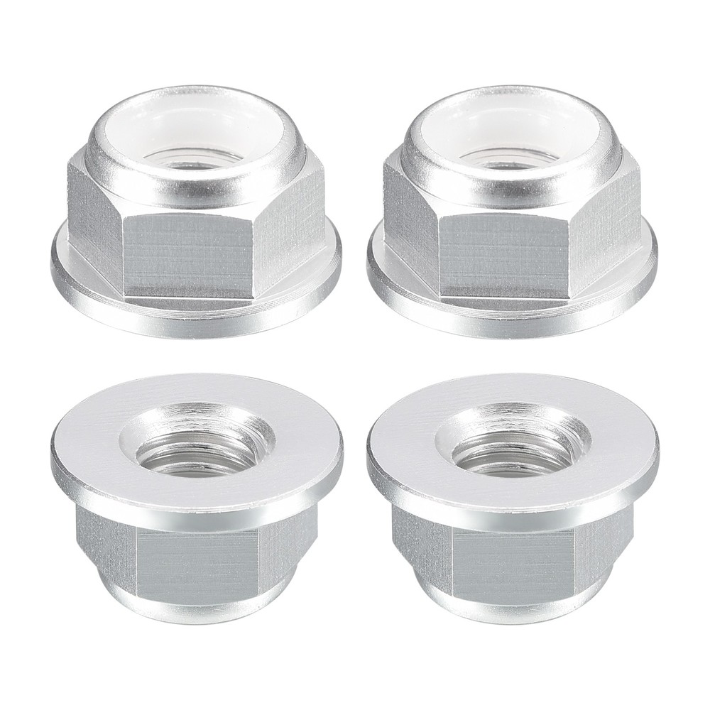 Nylon Insert Hex Lock Nuts, 4pcs - M4x0.7mm Self-Locking Nut(Silver)