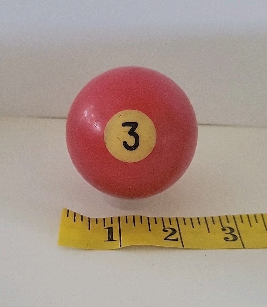 Vintage No. 3 Solid Red Pool Ball Billiard 2" Replacement (O)