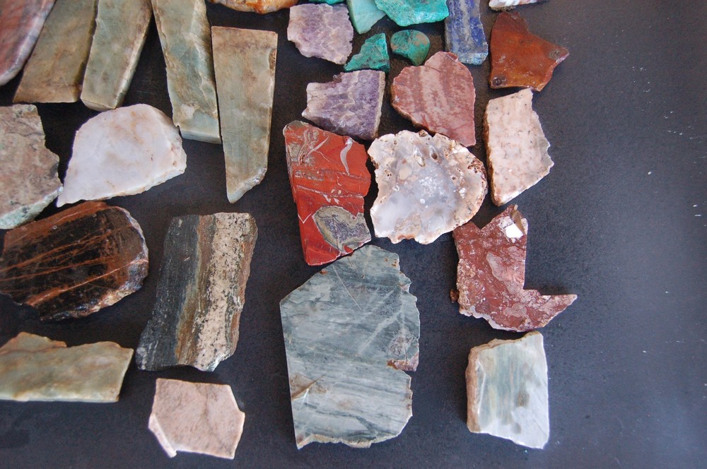 Miscellaneous Jasper, Agate, Calcite Onyx Slabs End Cuts Ect.