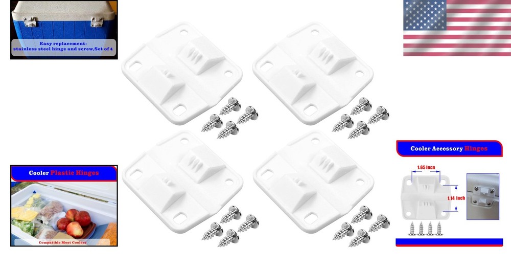 Reliable Cooler Hinges & Screws - ABS Plastic, Quick Replacement