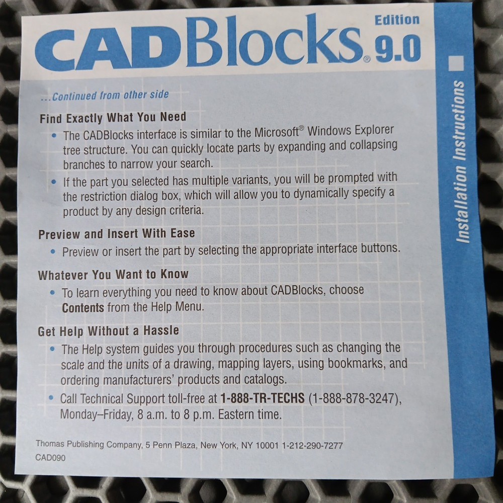 ThomasNet: CadBlocks ~ Edition 9.0 CD-ROMs