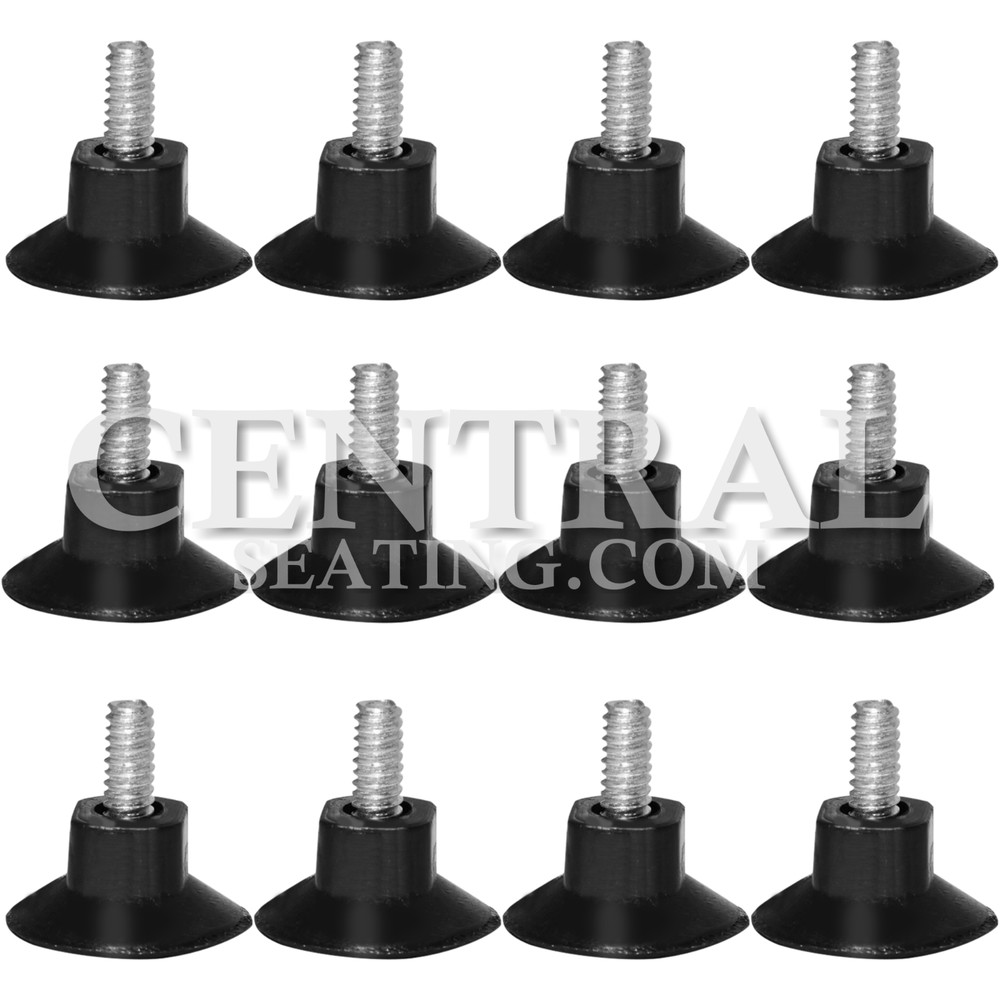 1"H Table Base Feet Leveler 12-Pack Black Plastic Stabilizer Wedges Leveling