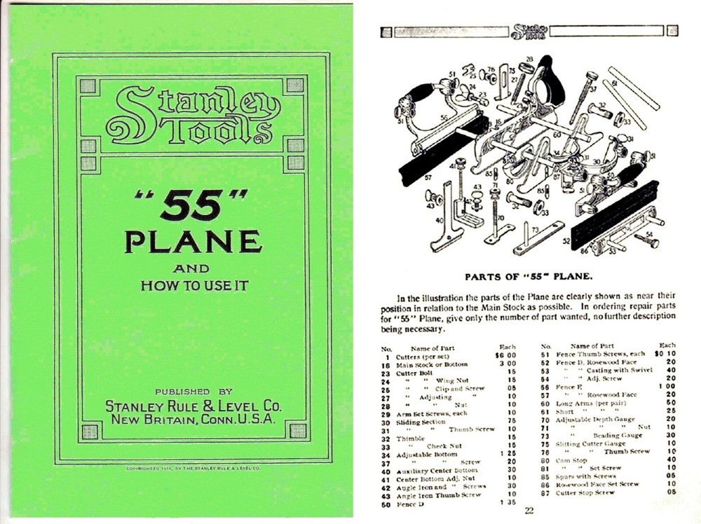 Stanley 55 Universal Plane Manual