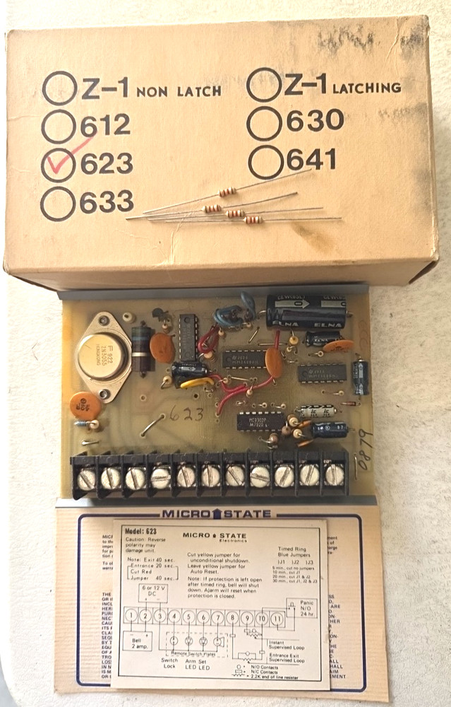 ** NEW Microstate Electronics 623 Control Board For Security Burglar alarm Panel