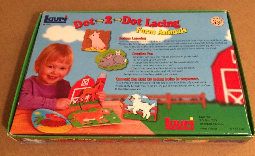 Lauri Dot 2 Dot Lacing Farm Animals