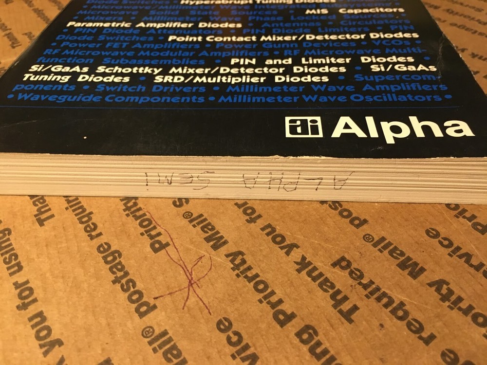 Alpha Semiconductors Specifications, Application Notes, Packages 1985 Diodes cap