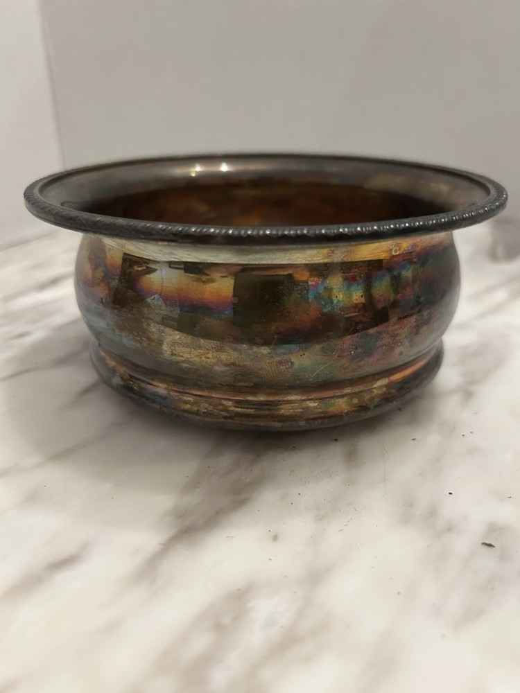 Reed & Barton Silverplate Wine Holder With Wood Base