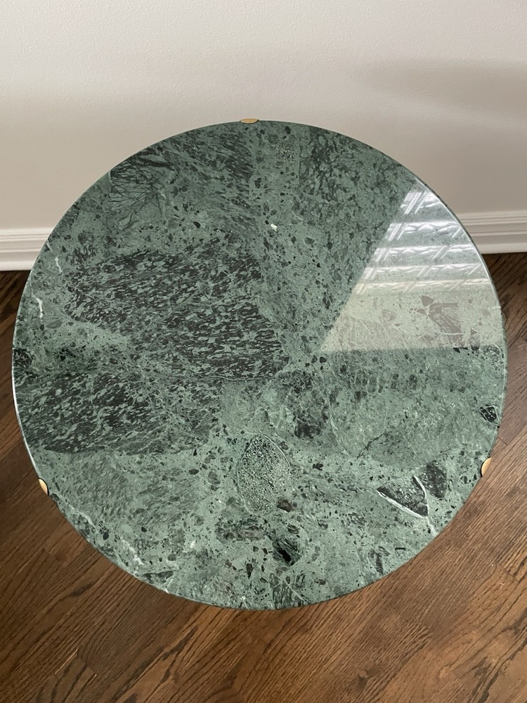 Cedric Hartman Mid-Century Side/End “AE” Marble & Bronze Table